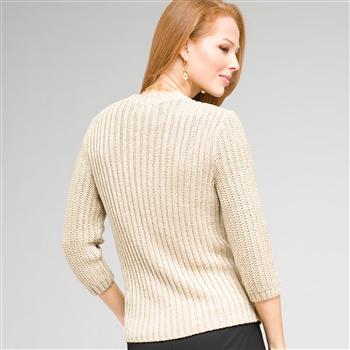 3/4 Sleeve V-Neck Cardigan, , large