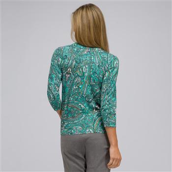 3/4 Sleeve Crew Neck Cardigan, , large