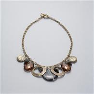 Chunky Dangle Necklace, Black, medium