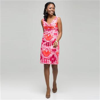 Mixed Floral Colour Twist Front Dress, , large