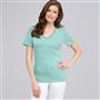 Short Sleeve Shell, seagrass & white, small