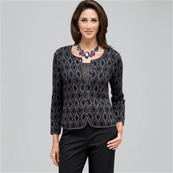 Lurex patterned Cardigan, , large