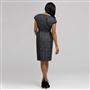 Dart Dress With Velvet Trim, Black & White, small
