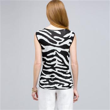 Sequined Animal Print Shell., , large