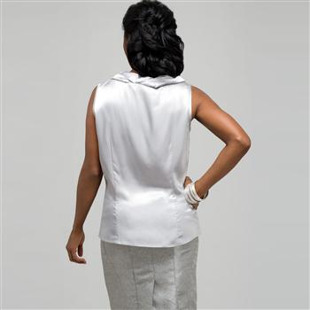 Sleeveless Twist Neck Blouse, , large