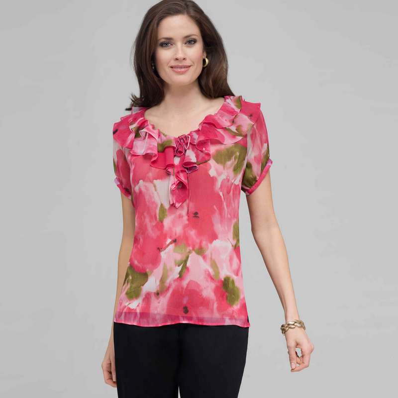 Ruffle Front Blouse., , large