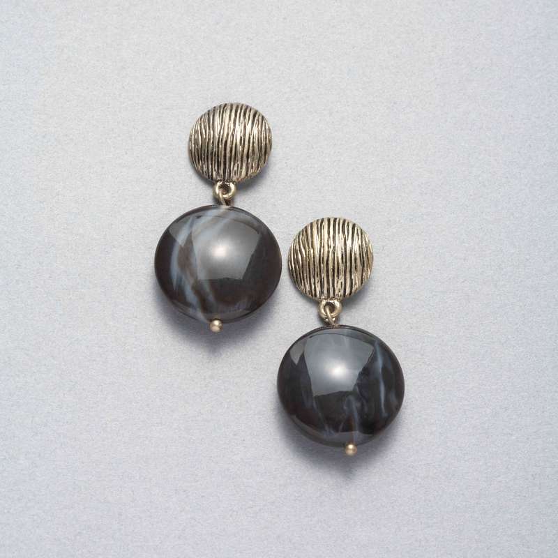 Worn Gold Dangle Earring, , large