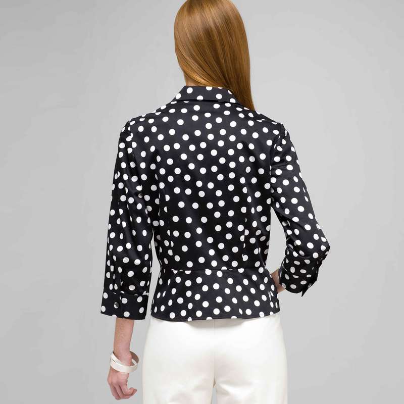 Dot Tie Front Blouse, , large